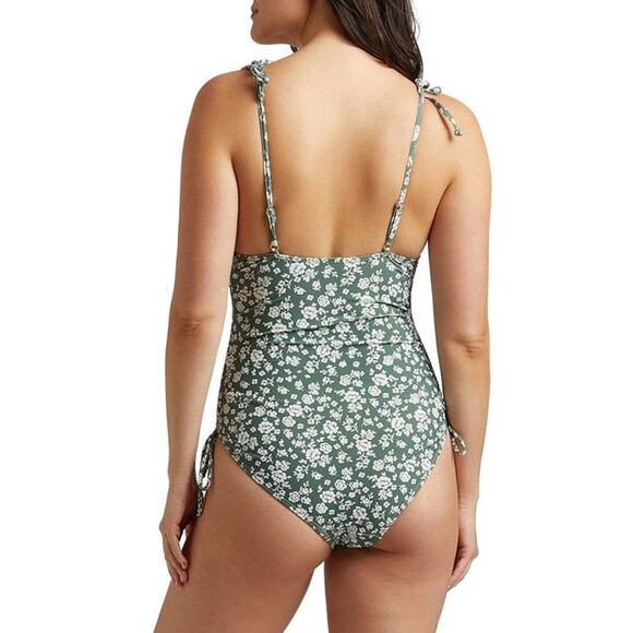 Cyn & Luca Green Floral One-Piece Swimsuit – Juniors S – EUC Swim Tank - Picture 3 of 9